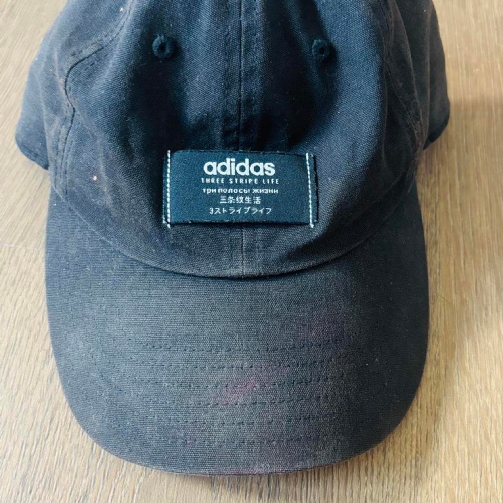 Adidas Black Three Stripe Life Aeroready Adjustable Strap Hat Cap RN90288